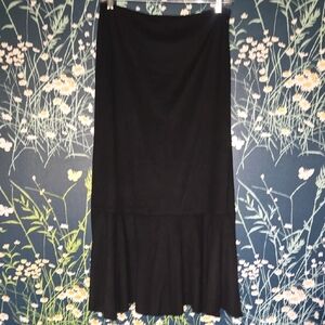 J Jill Black Ruffle Long Skirt
